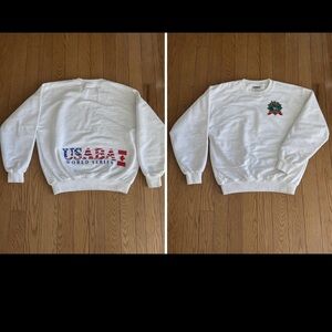 Sundance White Crewneck Sweater with USA World Series Design